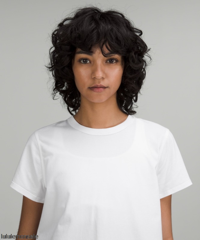 Lululemon Damen DELULU329 | Weißes Klassisches T-shirt Aus Einer Baumwollmischung
